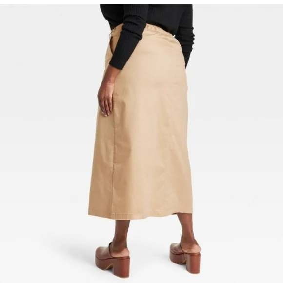 Women's Utility Maxi Skirt - A New Day™ ~ Tan - Picture 3 of 16